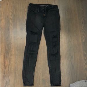 American Eagle faded black stretch jeggings